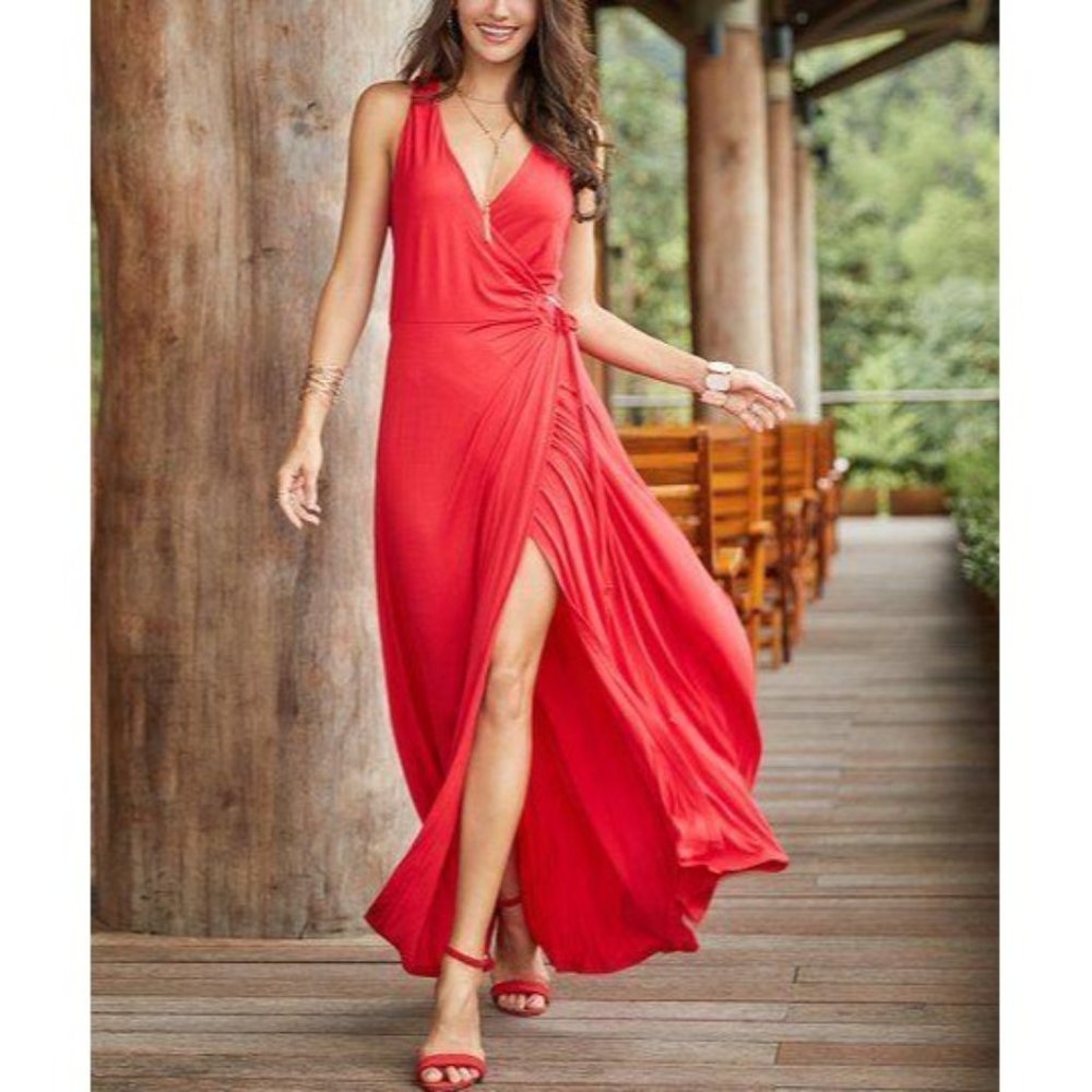 NWT Suzanne Betro Wrap Maxi Dress